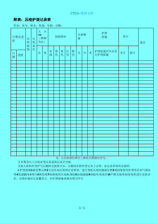 (JS)压疮记录表024