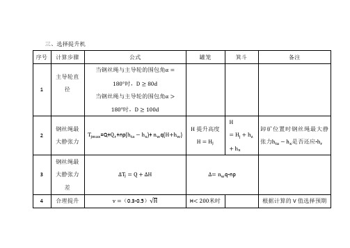 3、多绳摩擦提升机设计计算选择提升机