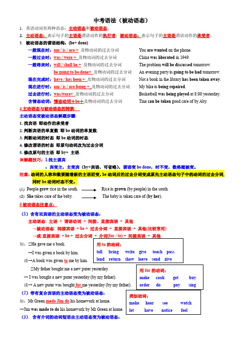 被动语法知识总结人教版英语九年级全册