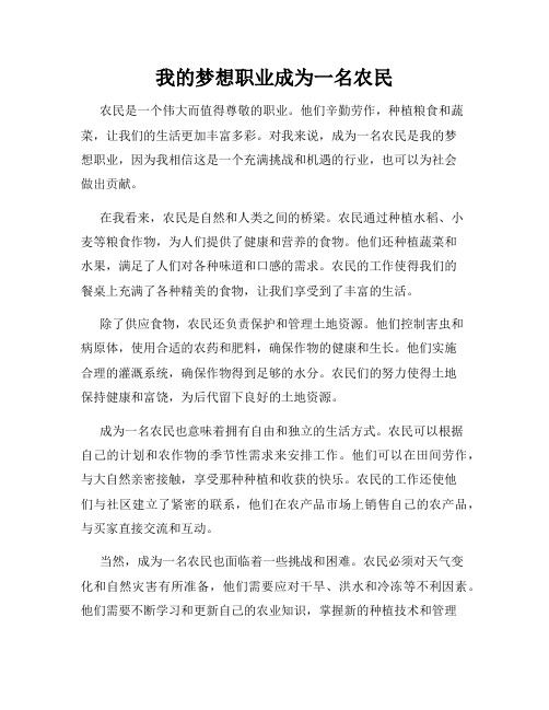 我的梦想职业成为一名农民