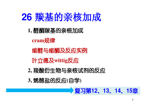 大二有机化学课件羰基的亲核加成