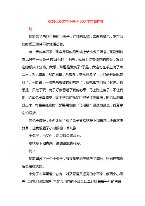 我的心爱之物小兔子500字左右作文