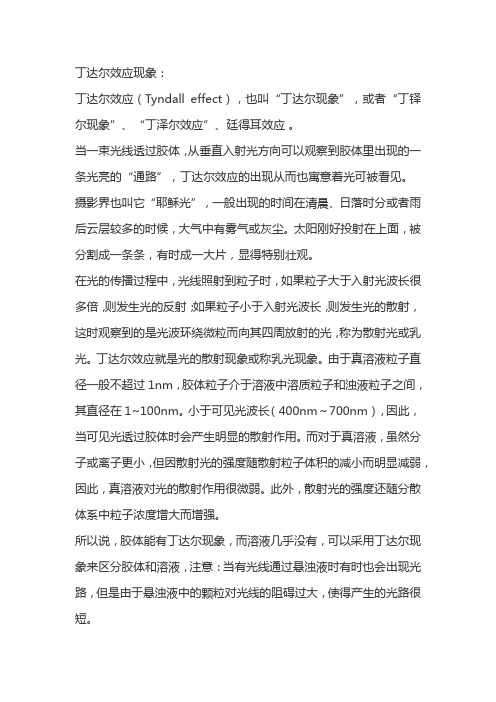 丁达尔效应现象