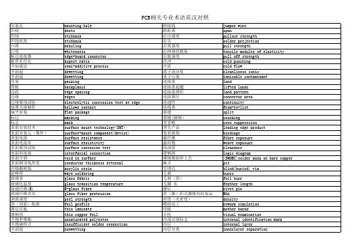 PCB相关专业术语英汉对照