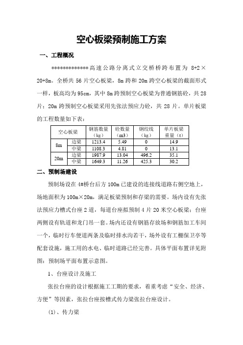 先张法空心板梁预应力施工方案