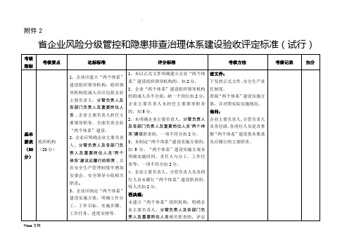 双体系验收评定标准