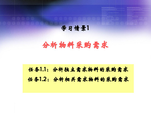 分析物料采购需求