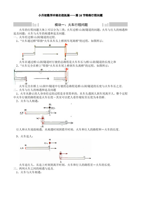 小升初数学冲刺名校拓展——第16节特殊行程问题