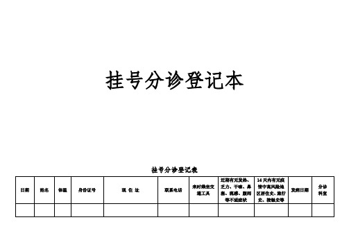 新冠预检分诊登记表及个人体温监测表