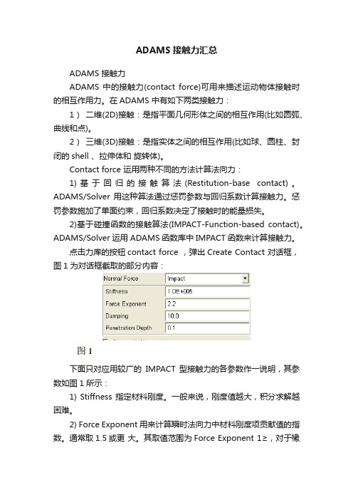 ADAMS接触力汇总