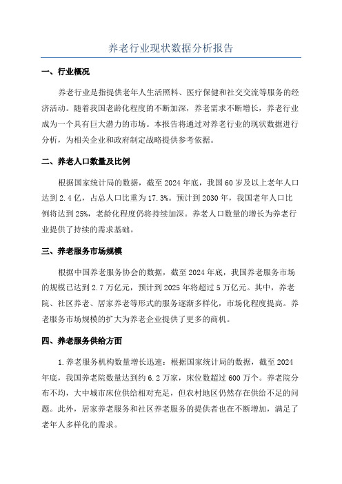 养老行业现状数据分析报告