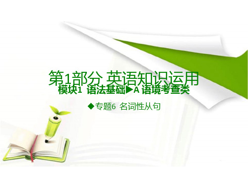 《600分考点700分考法》A版2017届高考英语专题复习课件-专题6 名词性从句 (共36张PPT)