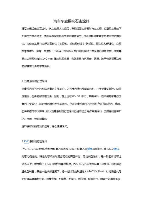 汽车车底用抗石击涂料解读