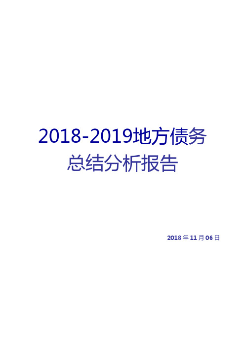 2018-2019地方债务总结分析报告