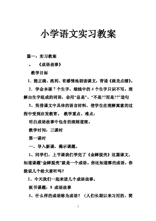 小学语文实习教案