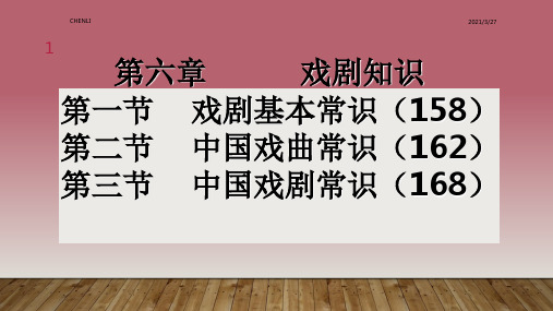 戏剧基本常识第一讲