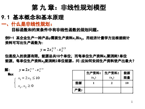 第9章：非线性规划