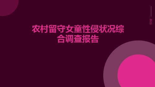 农村留守女童性侵状况综合调查报告