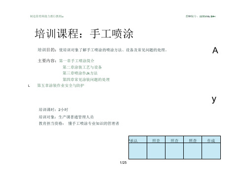 [整理版]手工喷涂培训资料-文档投稿赚钱网