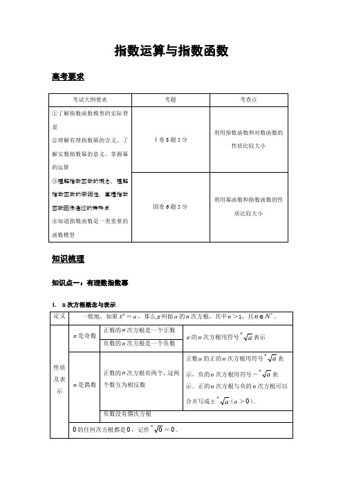 指数运算与指数函数(学案)