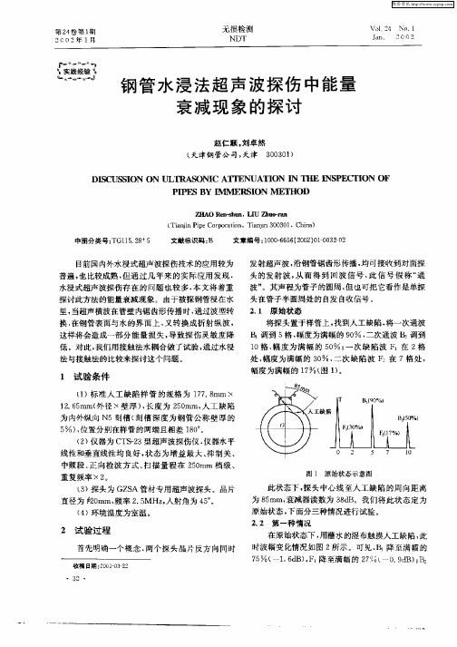 钢管水浸法超声波探伤中能量衰减现象的探讨