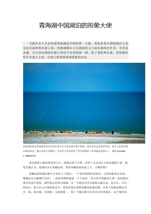 青海湖中国湖泊的形象大使解读