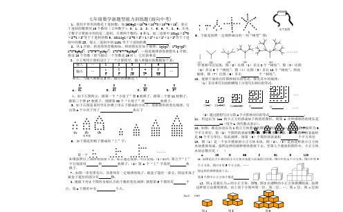 七年级数学新题型能力训练题(面向中考数学探索题新题型训练)