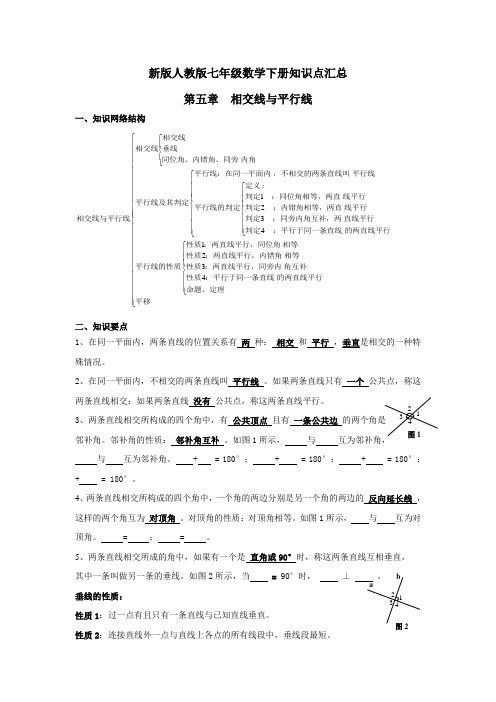 人教版七年级数学下册第五第六章知识点及典型试题汇总