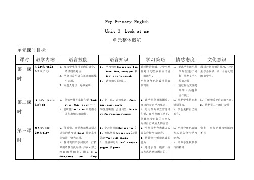 PEP小学英语三年级上册Unit3Look at me