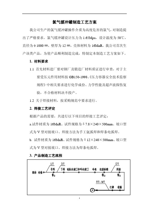 氯气缓冲罐制造工艺方案