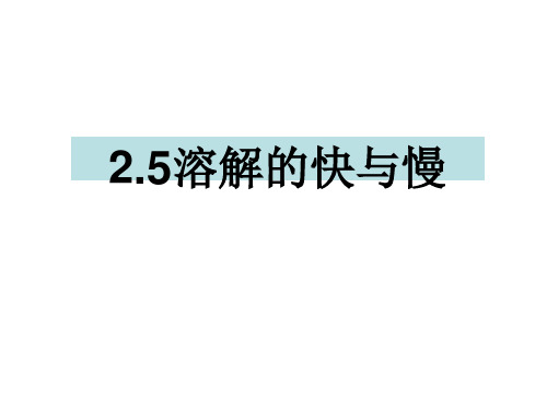 四年级上册科学课件-2.5溶解的快与慢 教科版(共13张PPT)