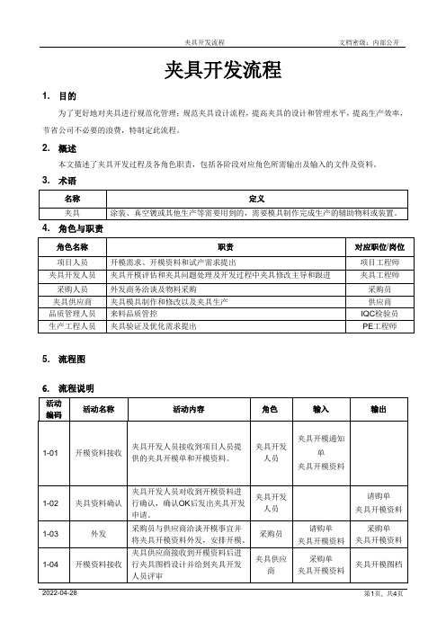 夹具开发流程[模板]