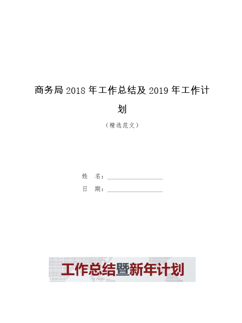 商务局2018年工作总结及2019年工作计划【模板】