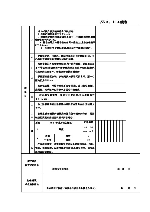 锅炉烘炉、煮炉和试运行检验批质量验收记录