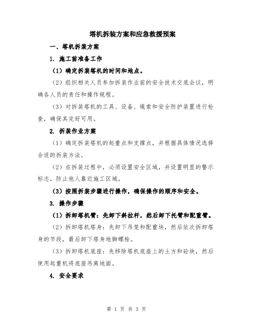 塔机拆装方案和应急救援预案 (2)