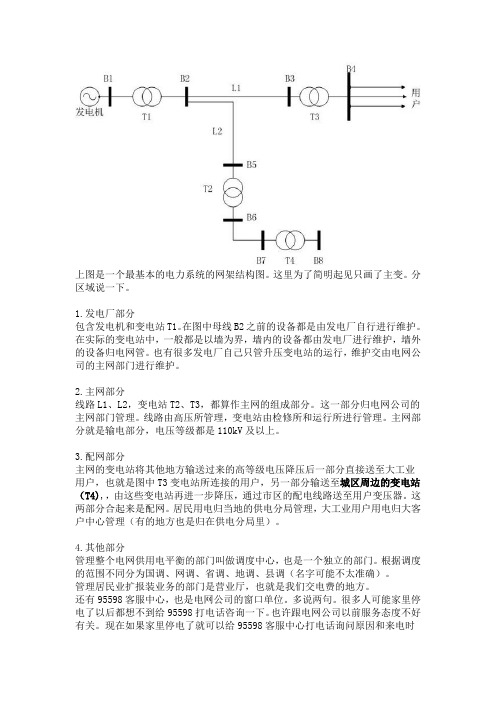 从电厂到用户经历的环节