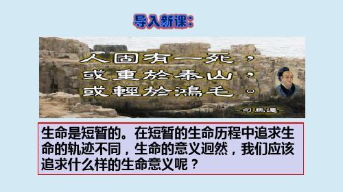 人教版道德与法治七年级上册10.1 感受生命的意义课件(共31张PPT)