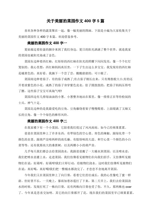 关于美丽的菜园作文400字5篇