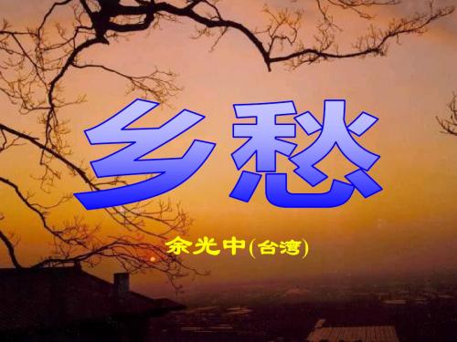 九年级语文下册 《乡愁》优秀教学课件 人教新课标版