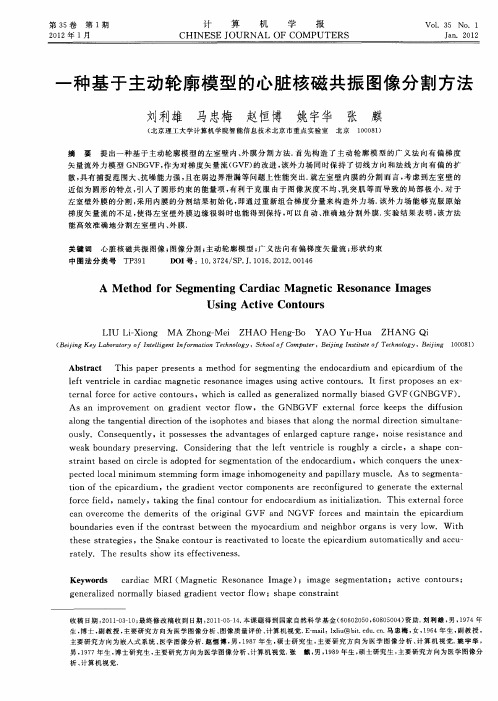 一种基于主动轮廓模型的心脏核磁共振图像分割方法