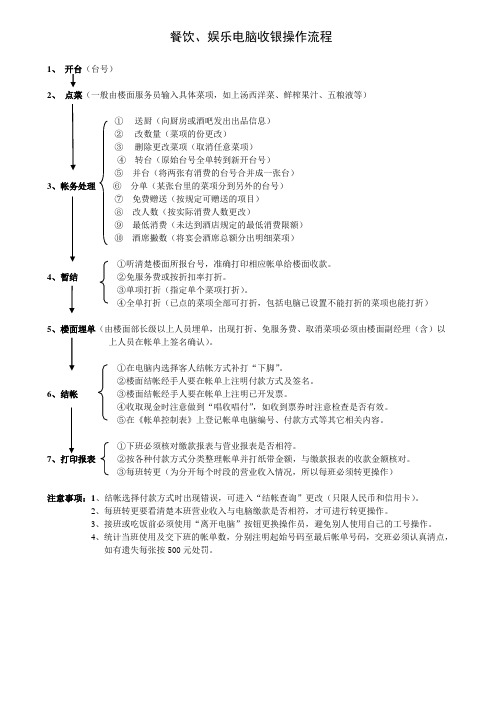 餐饮、娱乐电脑收银操作流程