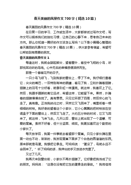 春天美丽的风景作文700字（精选10篇）