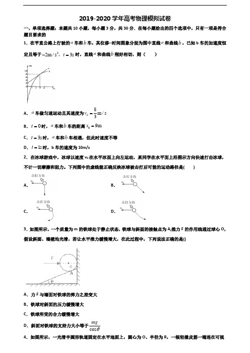 乌鲁木齐市名校2019-2020学年高考物理经典试题