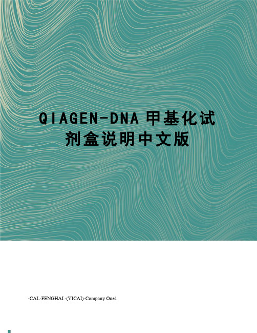 QIAGEN-DNA甲基化试剂盒说明中文版