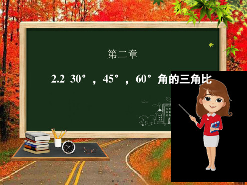 九年级数学上册 第2章 解直角三角形 2.2 30°,45°,60°角的三角比课件