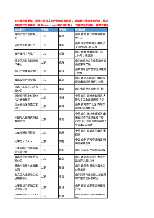 2020新版山东省相框-画框工商企业公司名录名单黄页联系方式大全361家