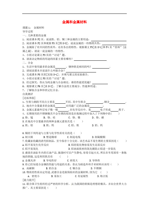 山东省惠东县白花镇第一中学九年级化学下册 第八单元 