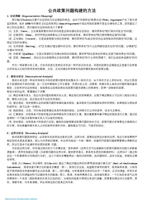 公共政策问题构建的方法