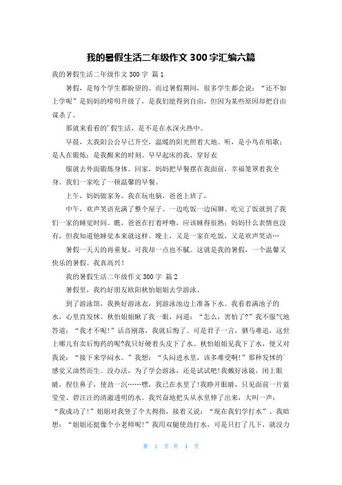 我的暑假生活二年级作文300字汇编六篇