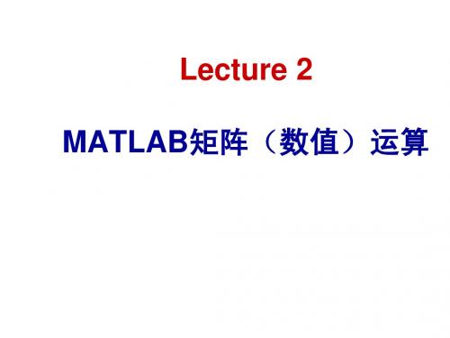Matlab教学第二章 MATLAB矩阵(数值)运算